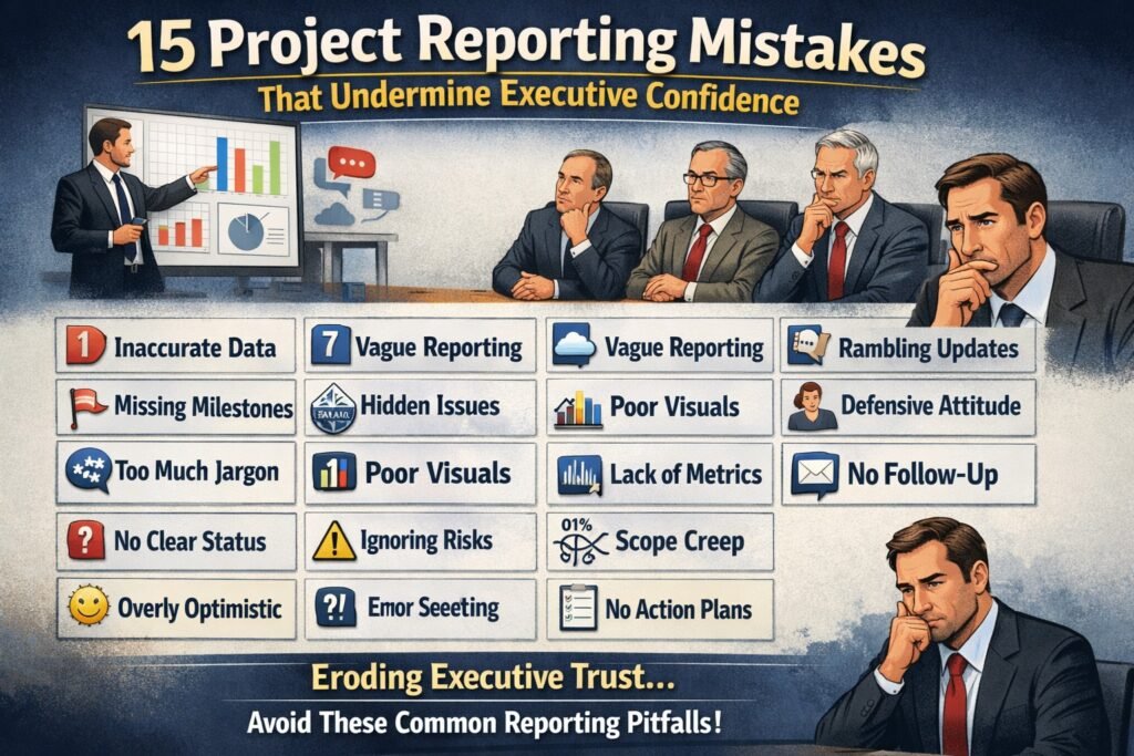 15 Project Reporting Mistakes That Undermine Executive Confidence