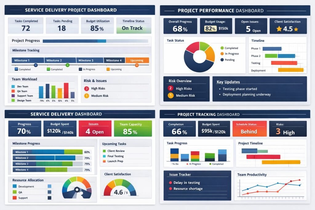 Service Delivery Project Dashboards That Monitor Progress Effectively