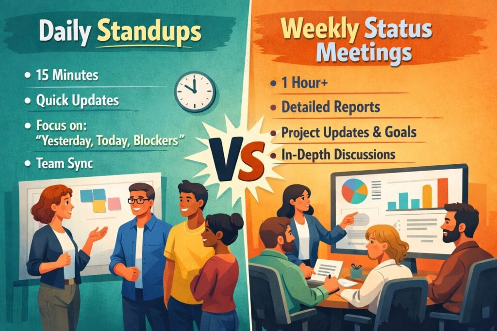 Daily Standups vs Weekly Status Meetings